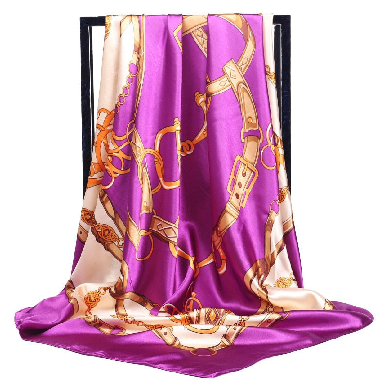 Women's Fashion Belt Pattern Luxury Silk Scarf