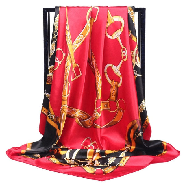 Women's Fashion Belt Pattern Luxury Silk Scarf