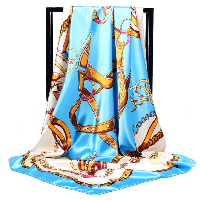 Women's Fashion Belt Pattern Luxury Silk Scarf