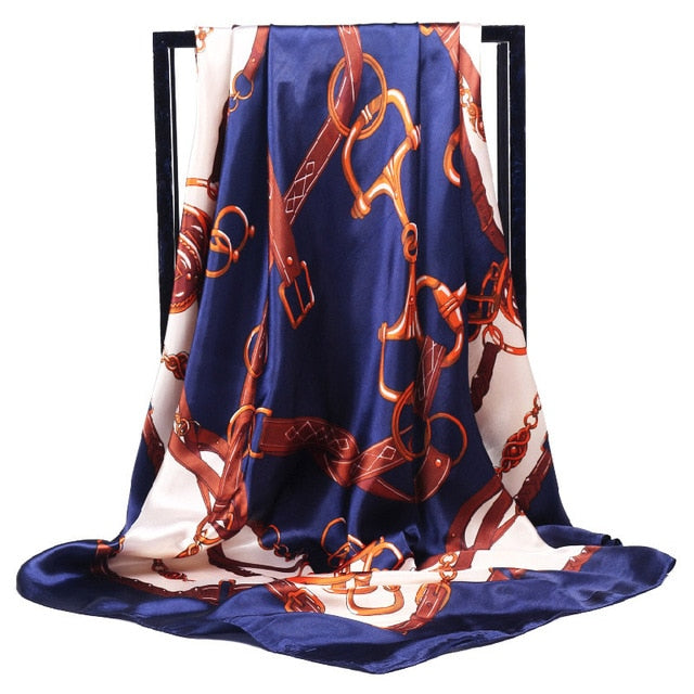 Women's Fashion Belt Pattern Luxury Silk Scarf