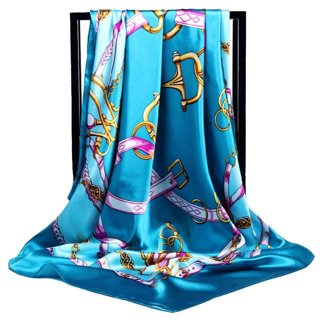 Women's Fashion Belt Pattern Luxury Silk Scarf