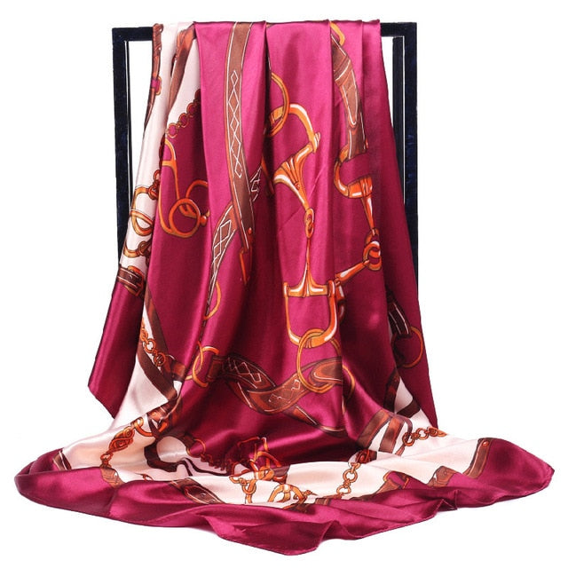 Women's Fashion Belt Pattern Luxury Silk Scarf