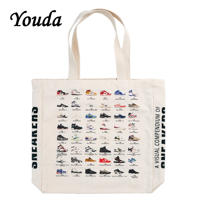 Multi-Use  Canvas Classic Vintage Sneaker Collection Tote/shoulder/ bag