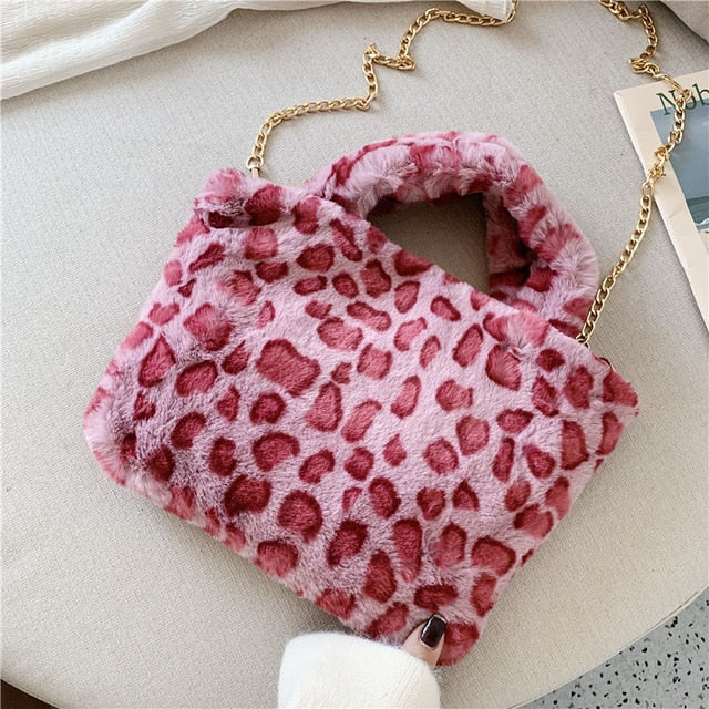 Brand New Women's Purveyor Fashion Fur Handbag/ Purse/ Shoulder Bag  Leopard Print Design