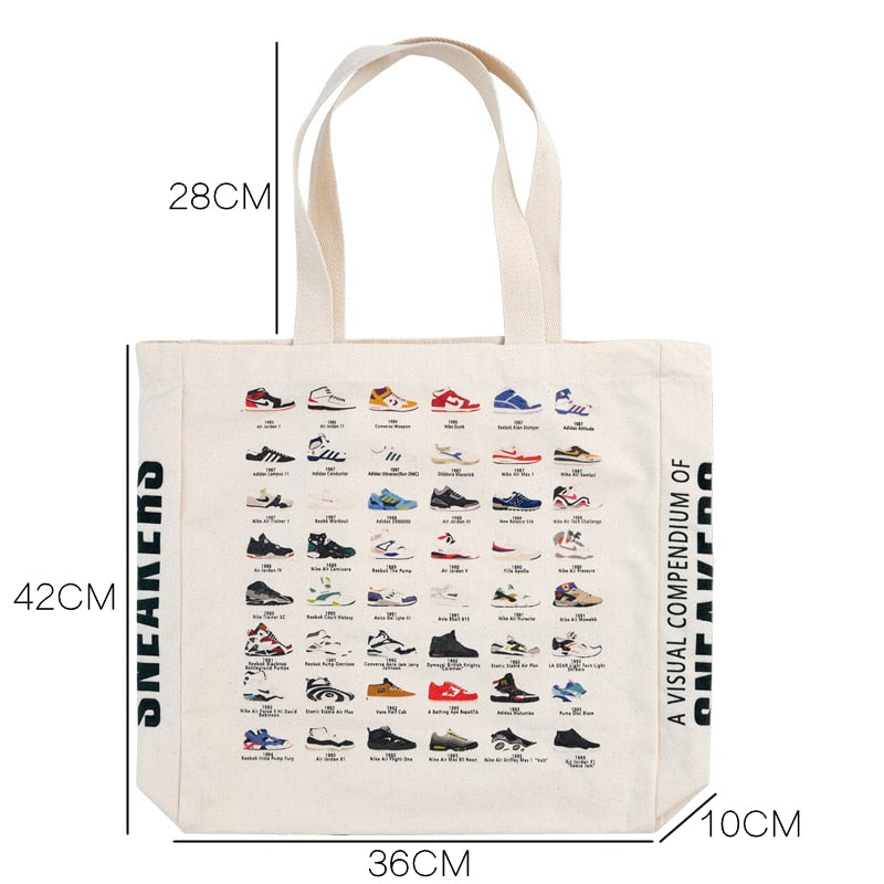 Multi-Use  Canvas Classic Vintage Sneaker Collection Tote/shoulder/ bag