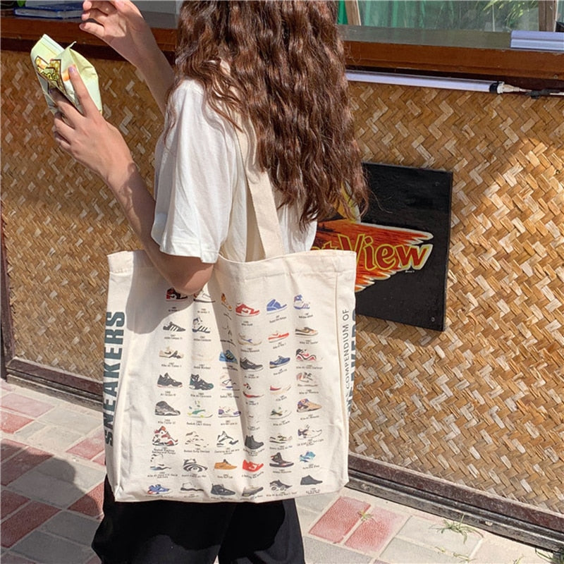 Multi-Use  Canvas Classic Vintage Sneaker Collection Tote/shoulder/ bag