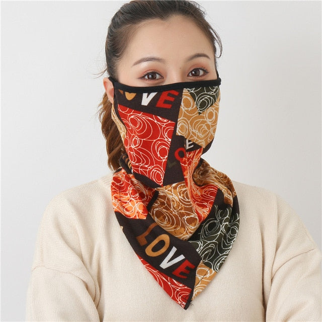 Women's Luxury Print Designer Face scarf/Mask  Premium Soft Cotton