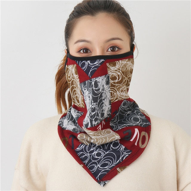 Women's Luxury Print Designer Face scarf/Mask  Premium Soft Cotton