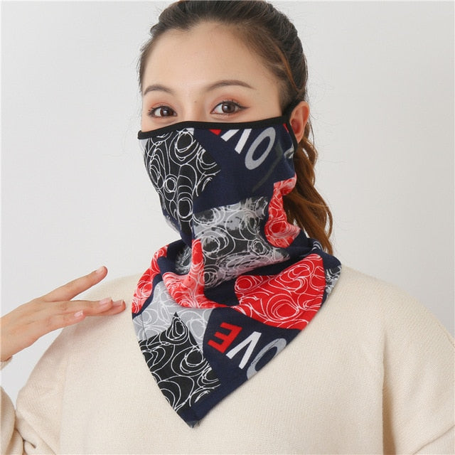 Women's Luxury Print Designer Face scarf/Mask  Premium Soft Cotton