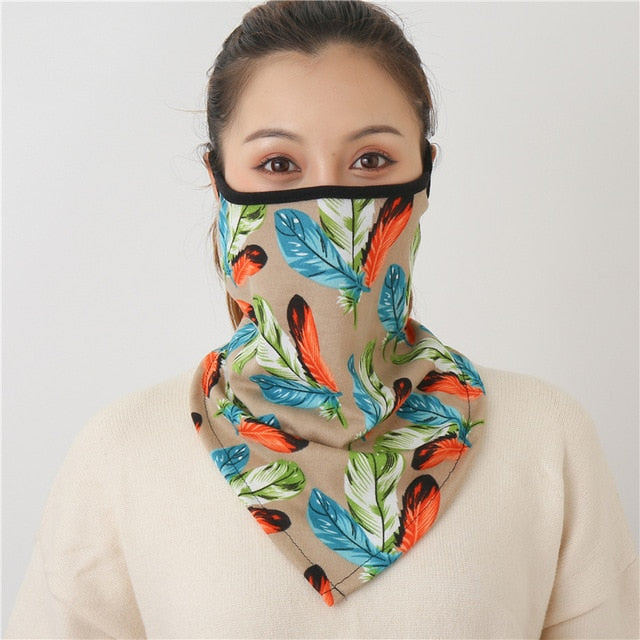 Women's Luxury Print Designer Face scarf/Mask  Premium Soft Cotton