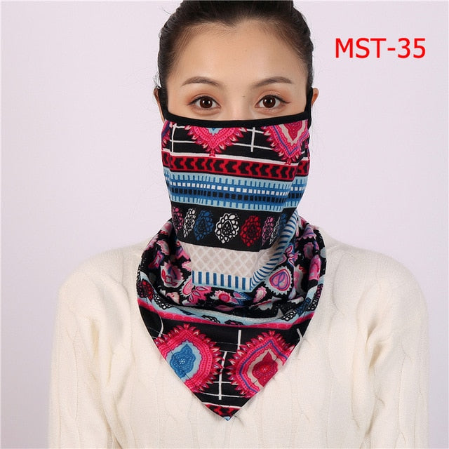 Women's Luxury Print Designer Face scarf/Mask  Premium Soft Cotton