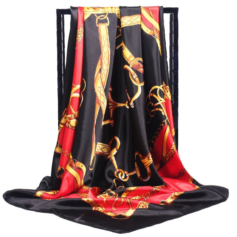 Women's Fashion Belt Pattern Luxury Silk Scarf