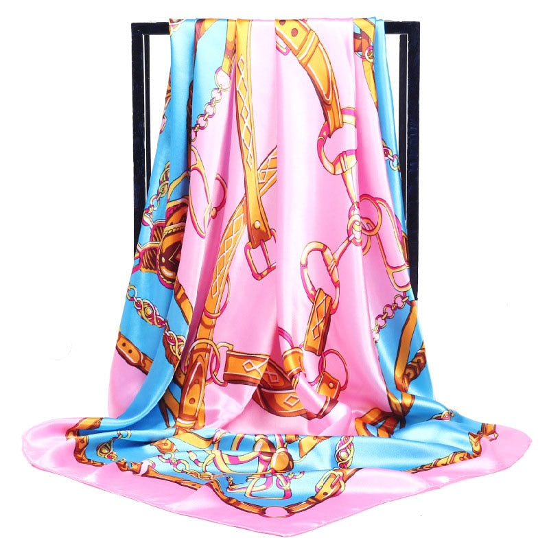 Women's Fashion Belt Pattern Luxury Silk Scarf