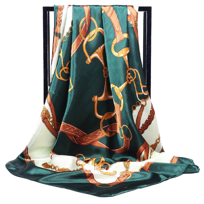 Women's Fashion Belt Pattern Luxury Silk Scarf