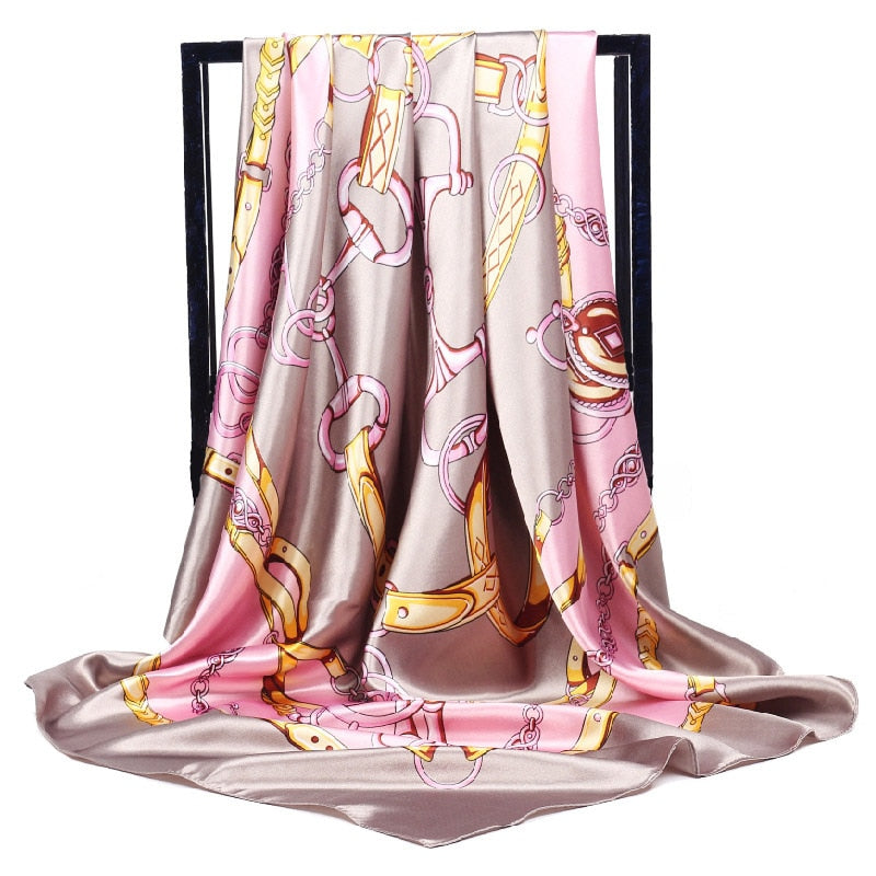 Women's Fashion Belt Pattern Luxury Silk Scarf