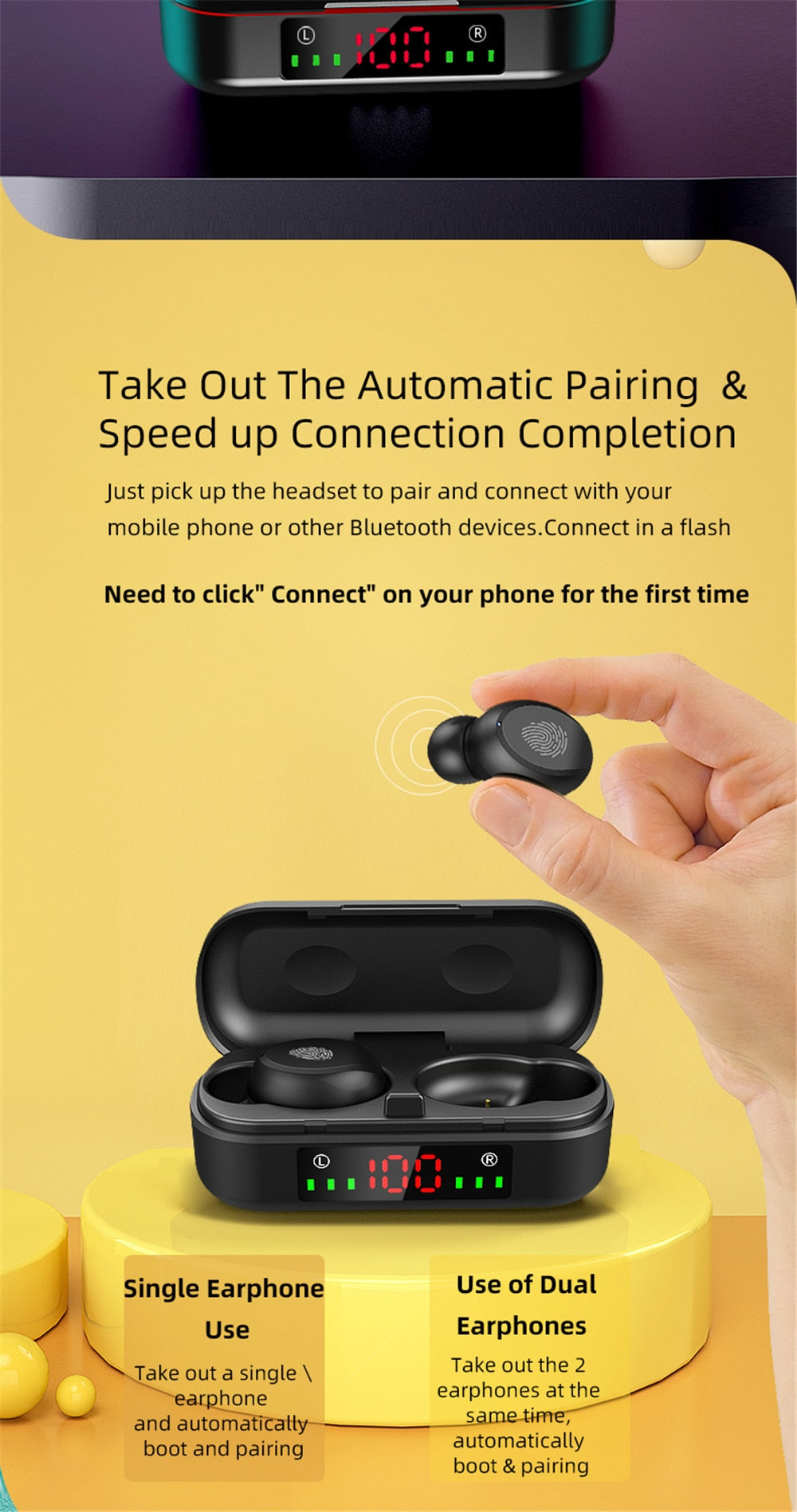 Brand New Purveyor Sound Buds- Waterproof Wireless/Handsfree/Bluetooth 5.0 Earbuds Optimal Sound Quality with Charging Case