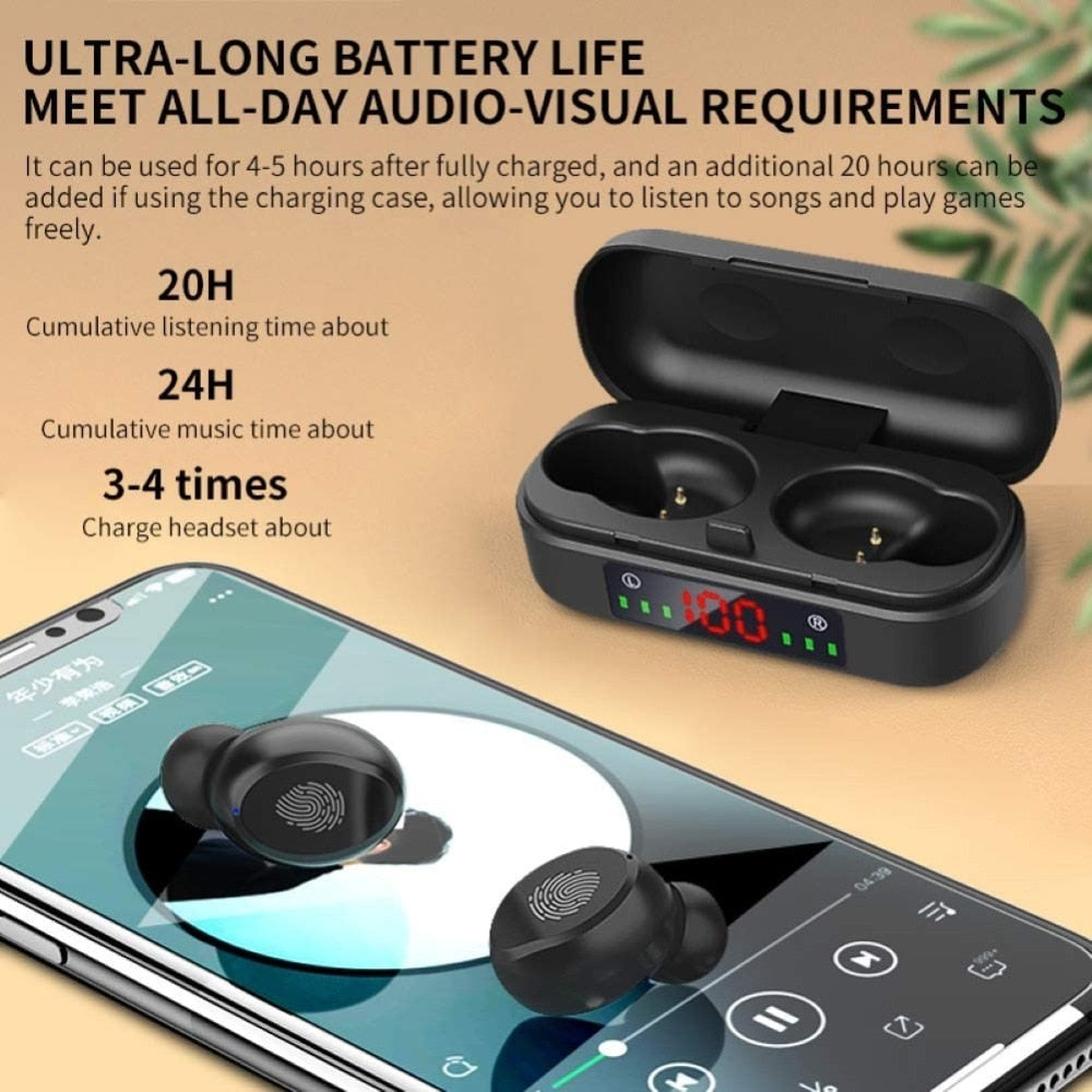 Brand New Purveyor Sound Buds- Waterproof Wireless/Handsfree/Bluetooth 5.0 Earbuds Optimal Sound Quality with Charging Case