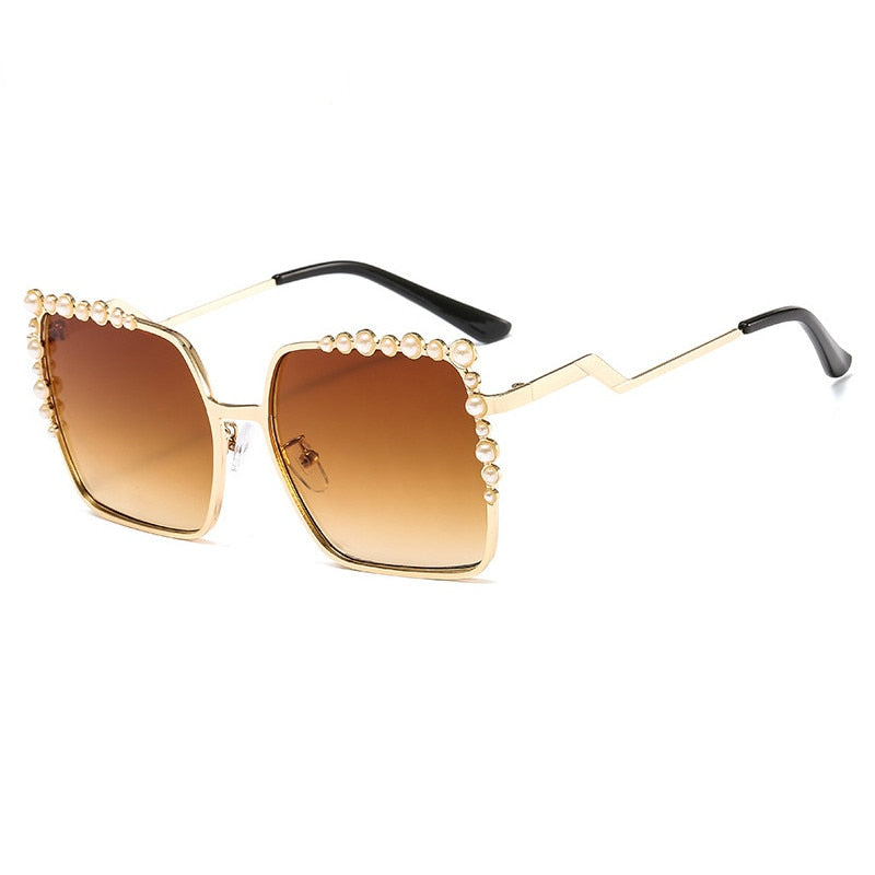 Purveyor Lux Atelier Oversized Women's Square Pearl Sunglasses