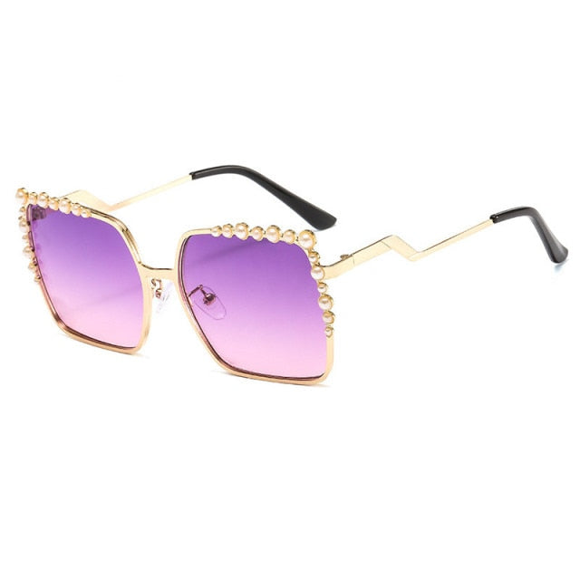 Purveyor Lux Atelier Oversized Women's Square Pearl Sunglasses