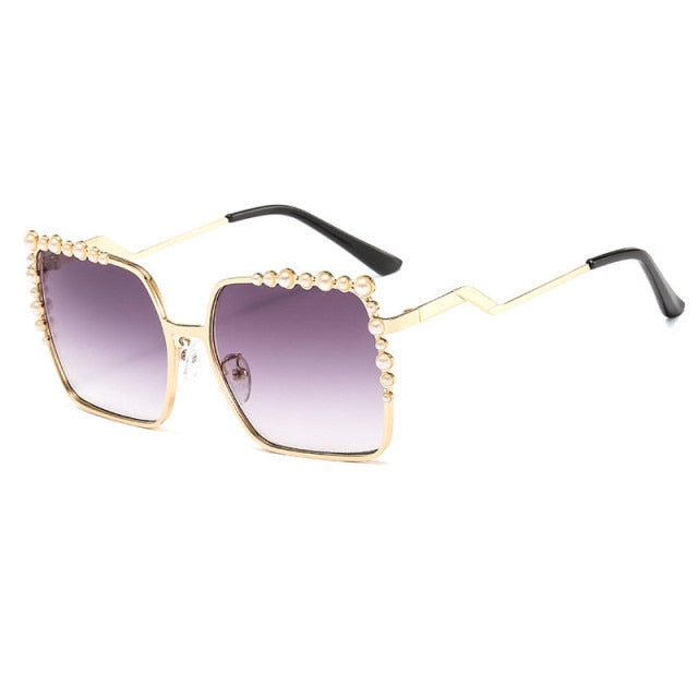 Purveyor Lux Atelier Oversized Women's Square Pearl Sunglasses