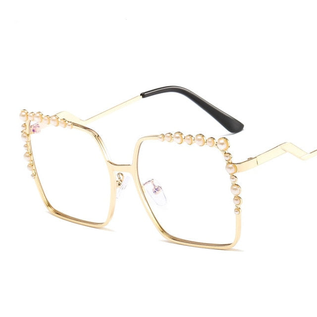 Purveyor Lux Atelier Oversized Women's Square Pearl Sunglasses