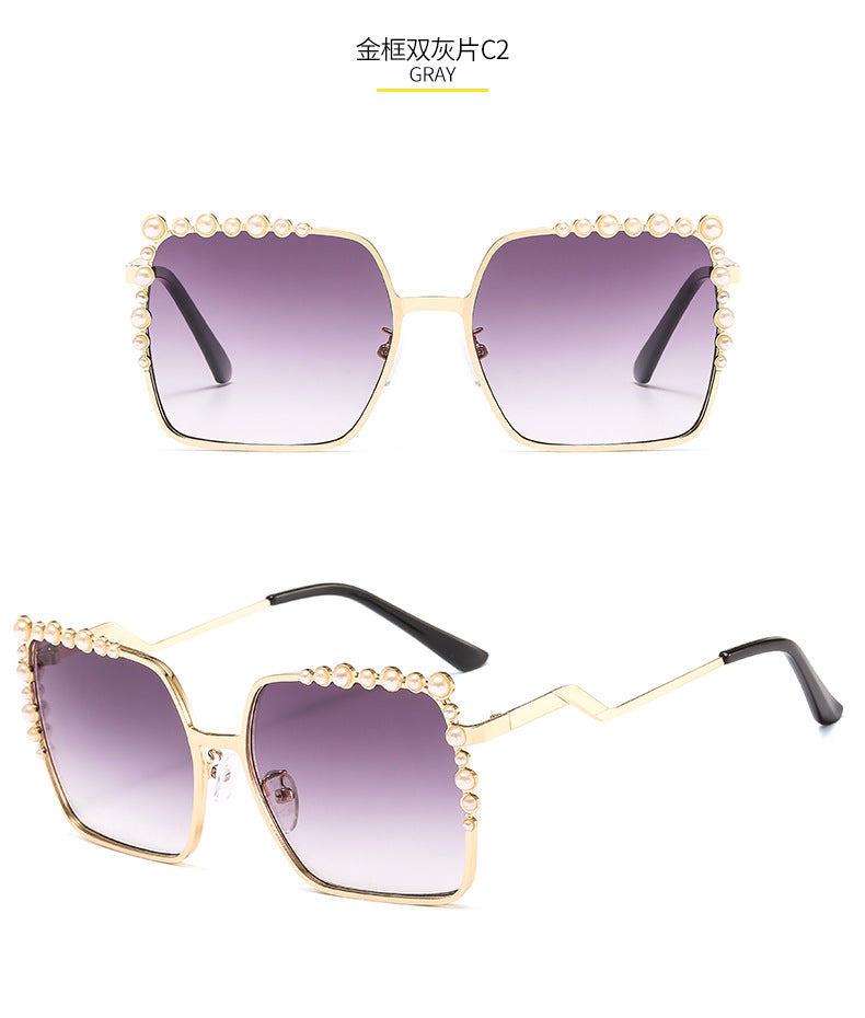 Purveyor Lux Atelier Oversized Women's Square Pearl Sunglasses