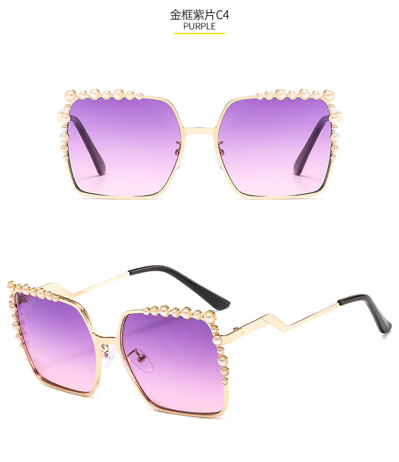 Purveyor Lux Atelier Oversized Women's Square Pearl Sunglasses